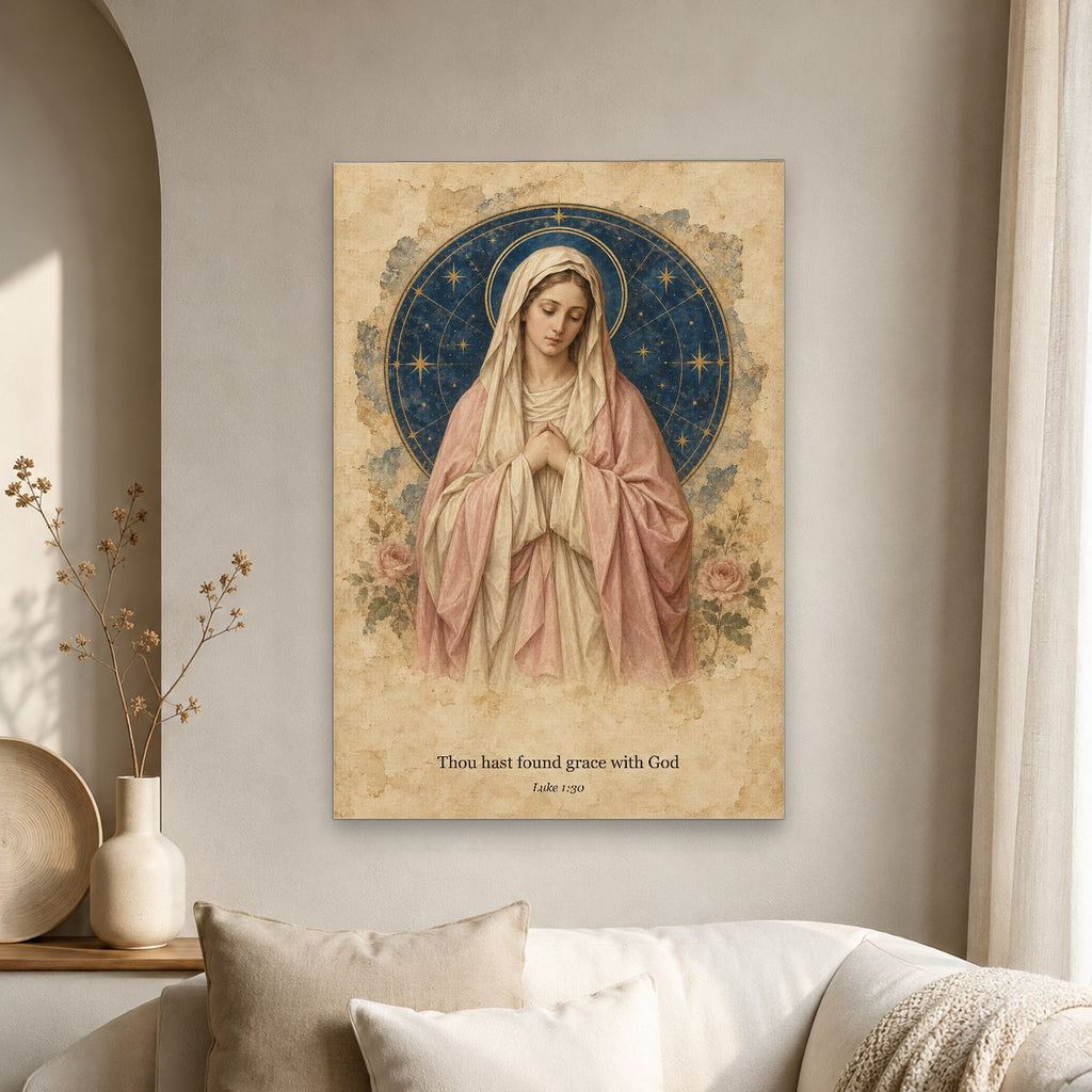 Charta Caelestis Canvas Wall Art - Catholic Wall Art, scale reference