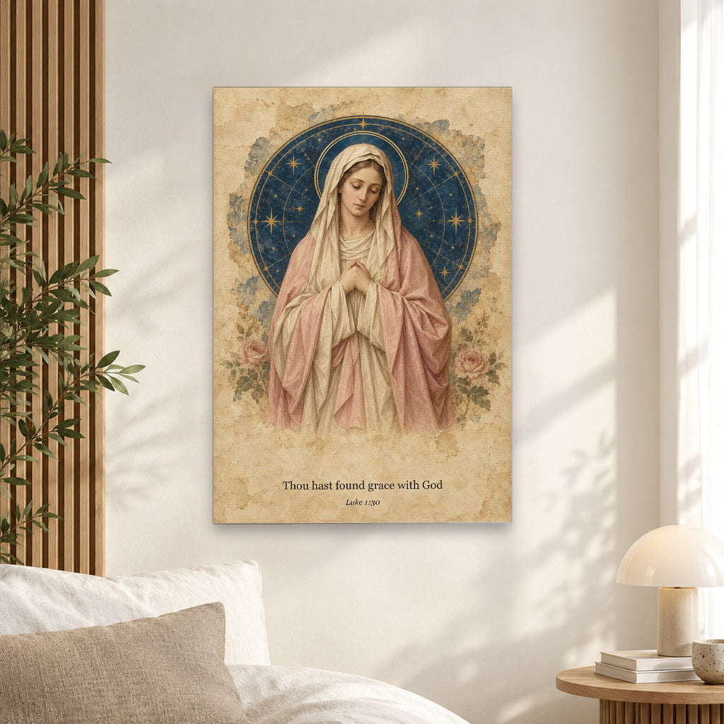 Charta Caelestis Canvas Wall Art - Catholic Wall Art, alternate angle