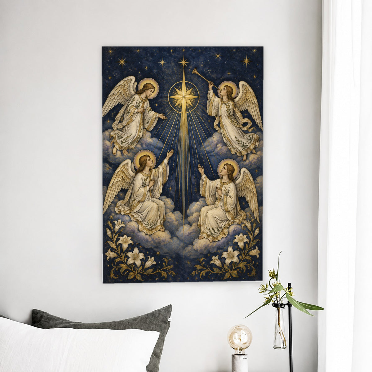 Chorus Angelorum Canvas Wall Art - Catholic Wall Art, detail view