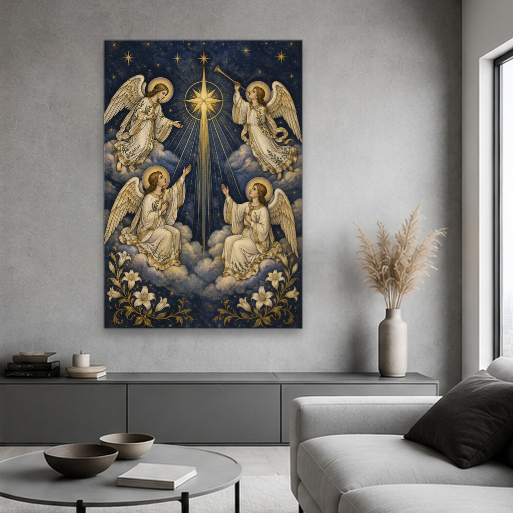 Chorus Angelorum Canvas Wall Art - Catholic Wall Art, hanging display