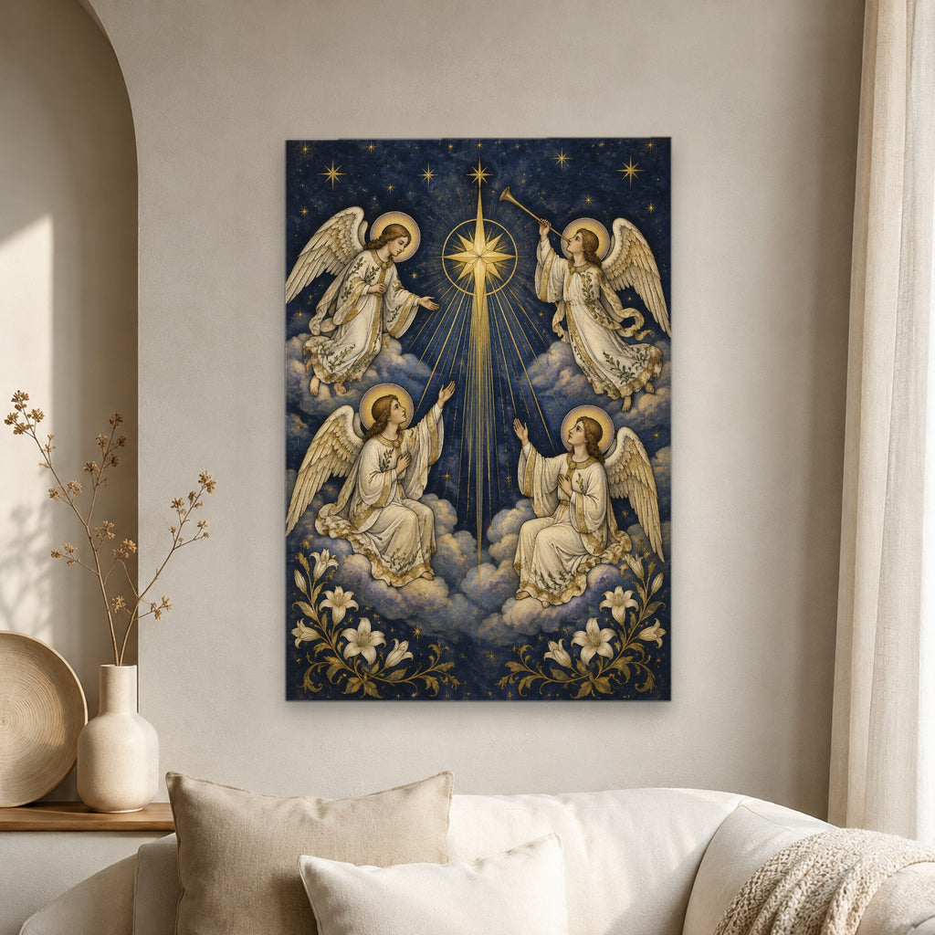 Chorus Angelorum Canvas Wall Art - Catholic Wall Art, scale reference