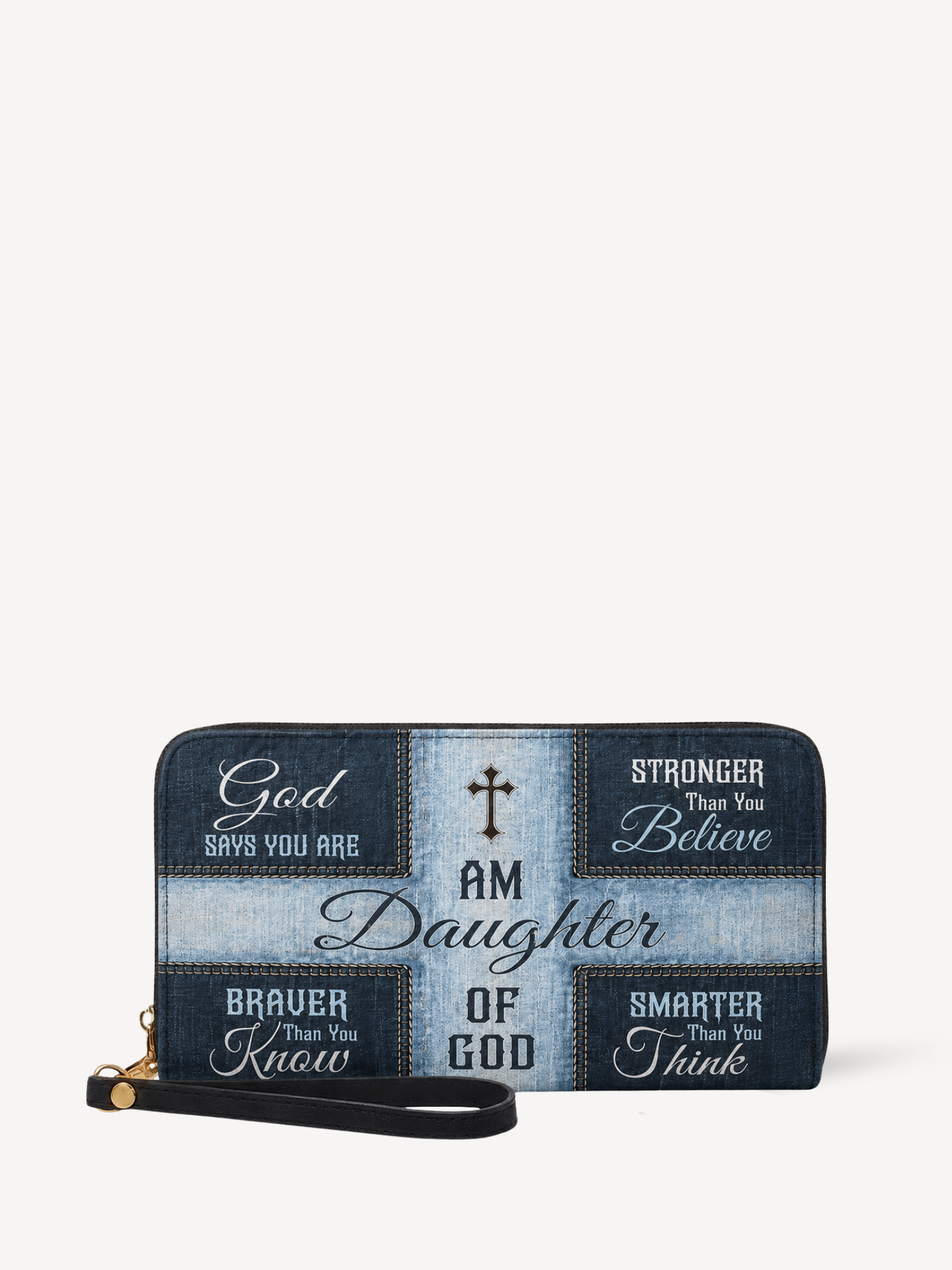"Chosen Daughter" Leather Wallet - Catholic Leather Wallet, Front View