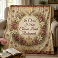 Chosen Rose Wreath Fleece Blanket - Christian Blanket, front view