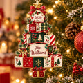 Christmas Gift Boxes Tree Holiday Acrylic Ornament - Acrylic Christmas Ornament, front view