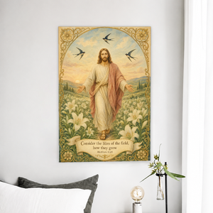 Clothed Like the Lilies Canvas Wall Art - Christian Wall Art, front view