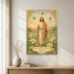 Clothed Like the Lilies Canvas Wall Art - Christian Wall Art, close-up of the print