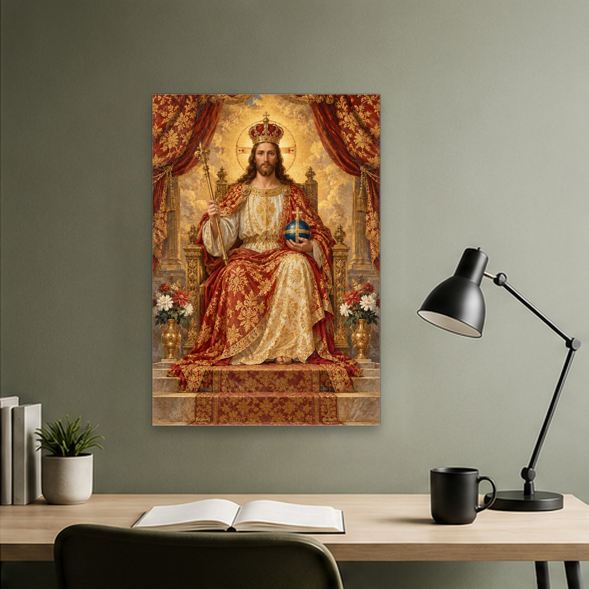 Clothed With Majesty Canvas Wall Art - Christian Wall Art, close-up of the print