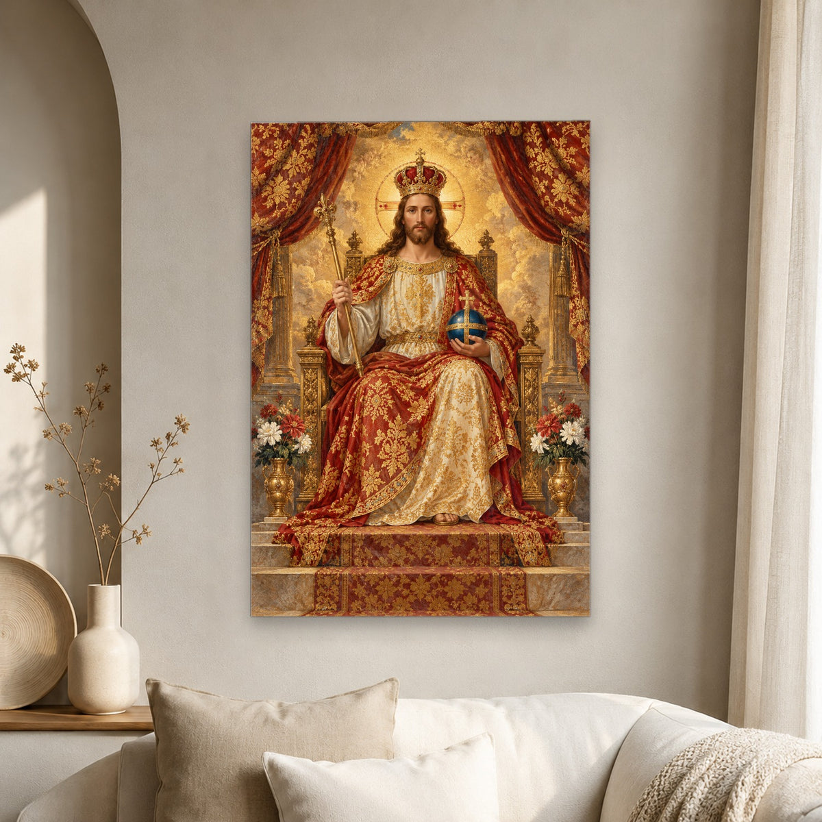 Clothed With Majesty Canvas Wall Art - Christian Wall Art, scale reference