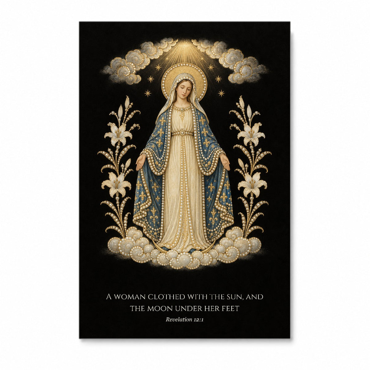 Clothed with the Sun in Manuscript Canvas Wall Art - Catholic Wall Art, front view