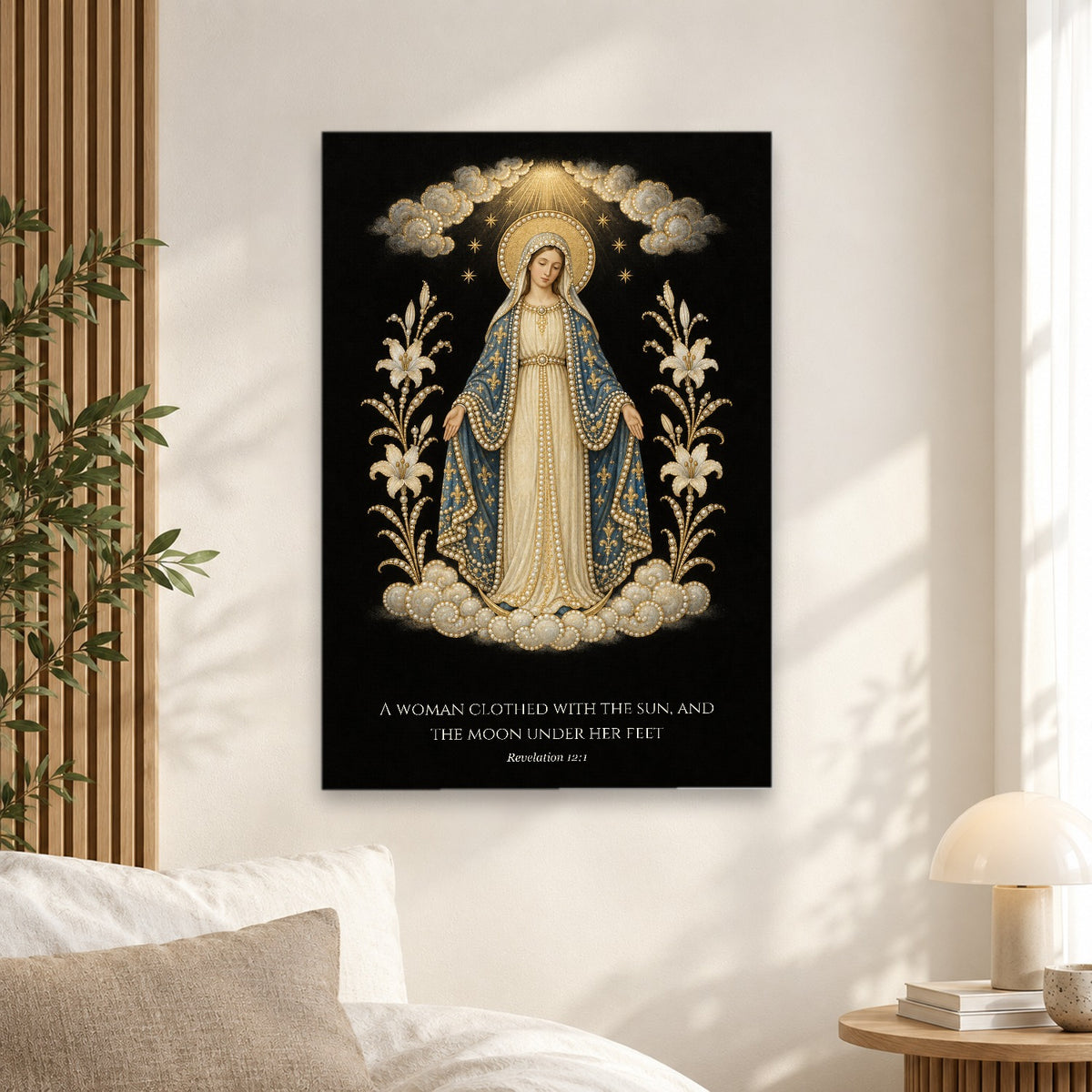 Clothed with the Sun in Manuscript Canvas Wall Art - Catholic Wall Art, alternate angle