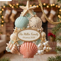 Coastal Seashell Christmas Tree Family Acrylic Ornament - Acrylic Christmas Ornament, front view