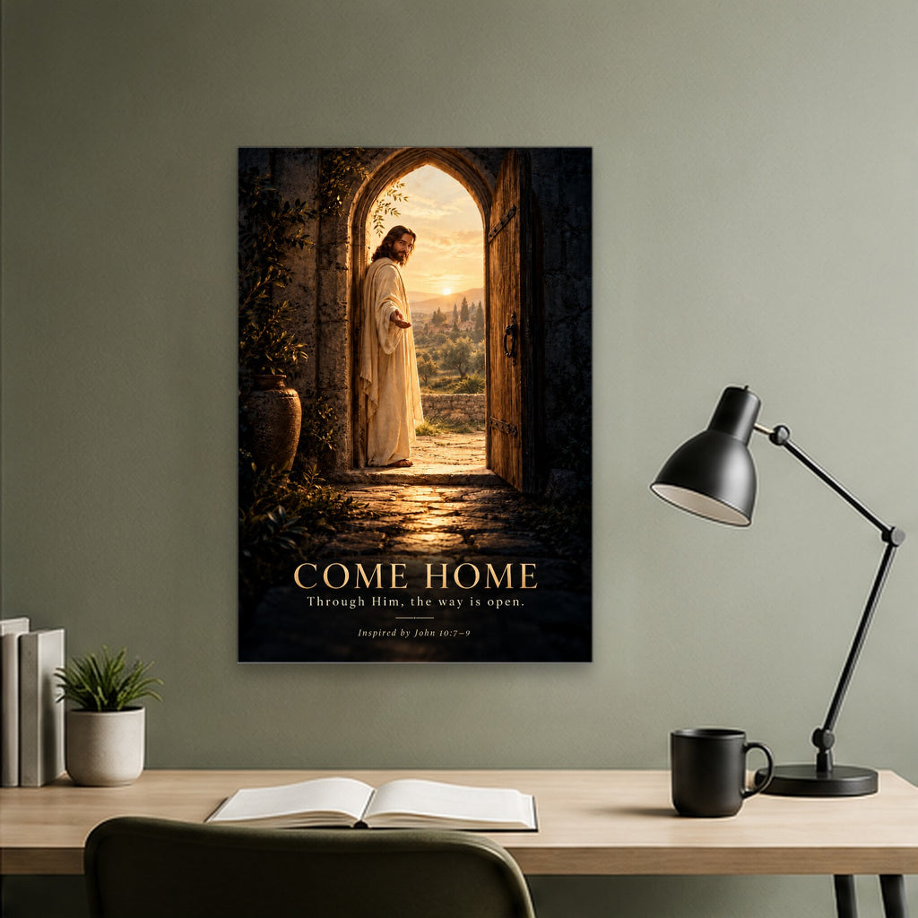 Come Home - Canvas Wallart Canvas Wall Art - Catholic Wall Art, close-up of the print