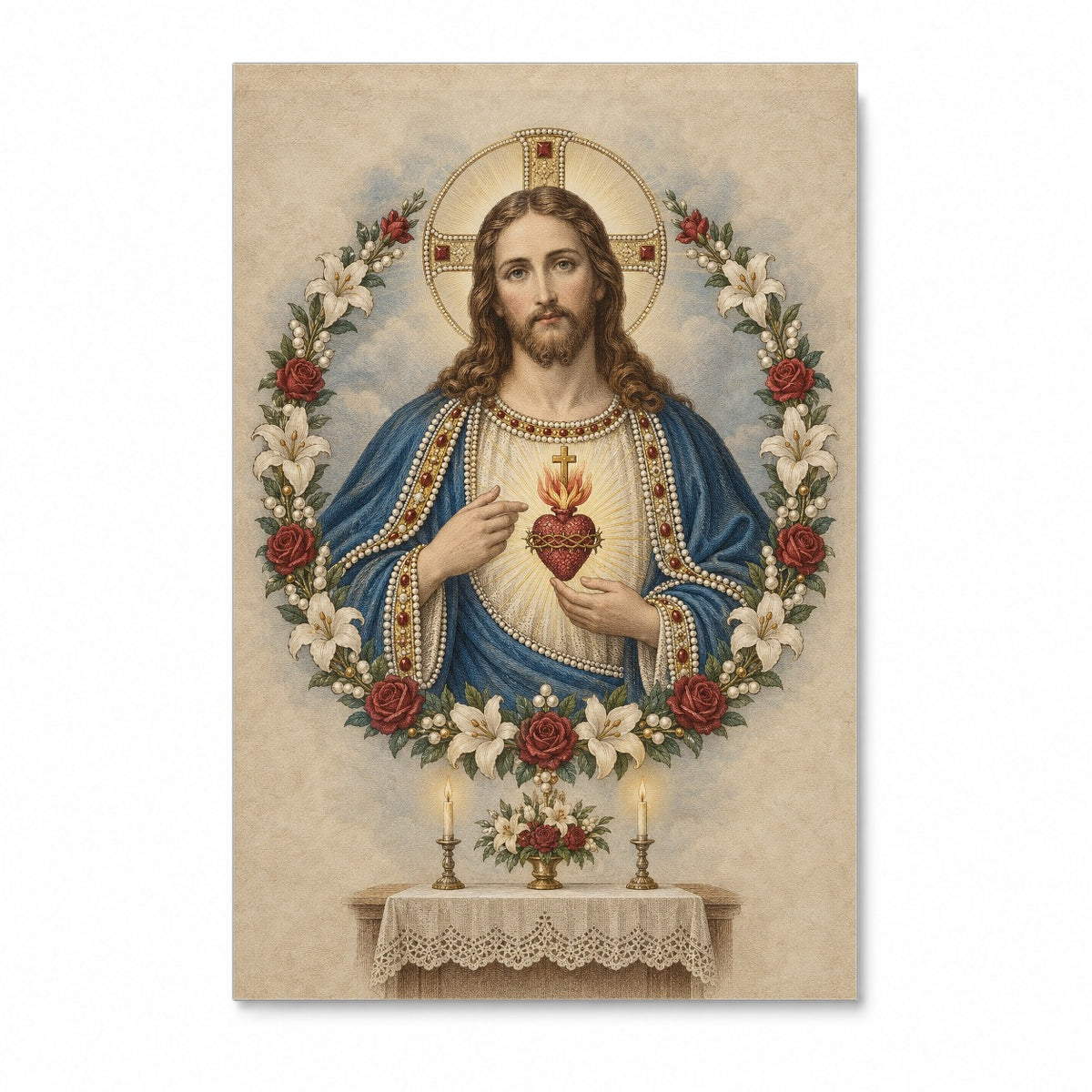 Come to Me in Engraving Canvas Wall Art - Catholic Wall Art, front view