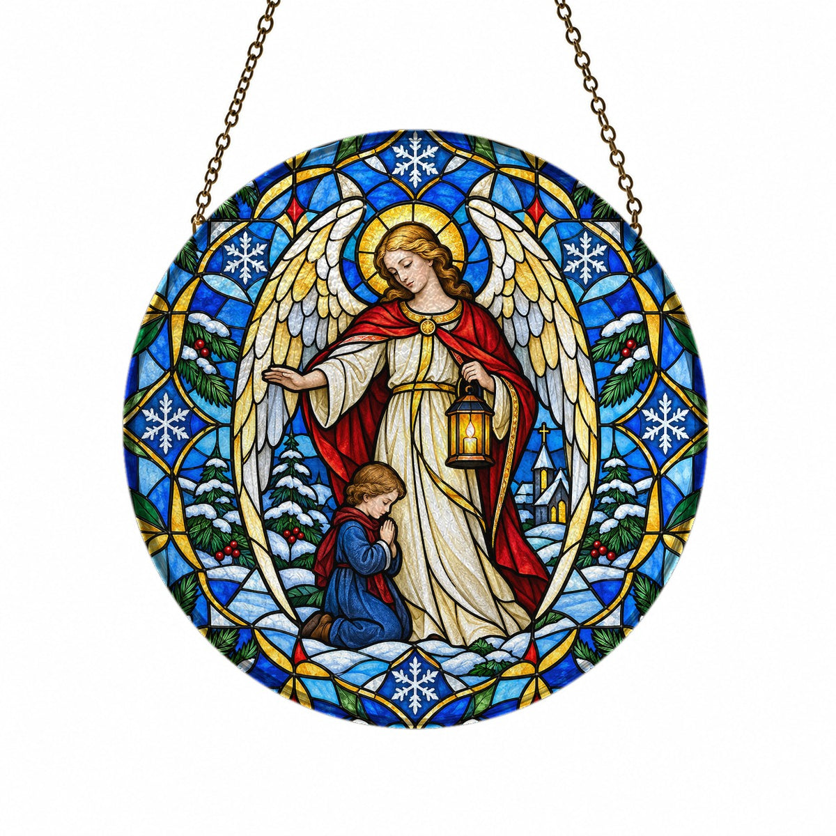 Comes Viae II Glass Suncatcher - Catholic Suncatcher, front view