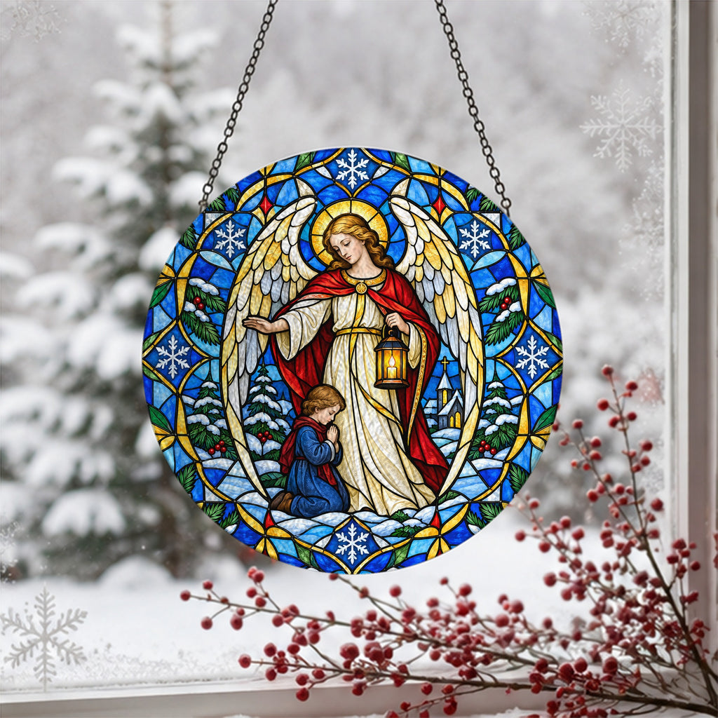 Comes Viae II Glass Suncatcher - Catholic Suncatcher, detail view