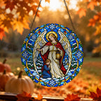 Comes Viae II Glass Suncatcher - Catholic Suncatcher, hanging display