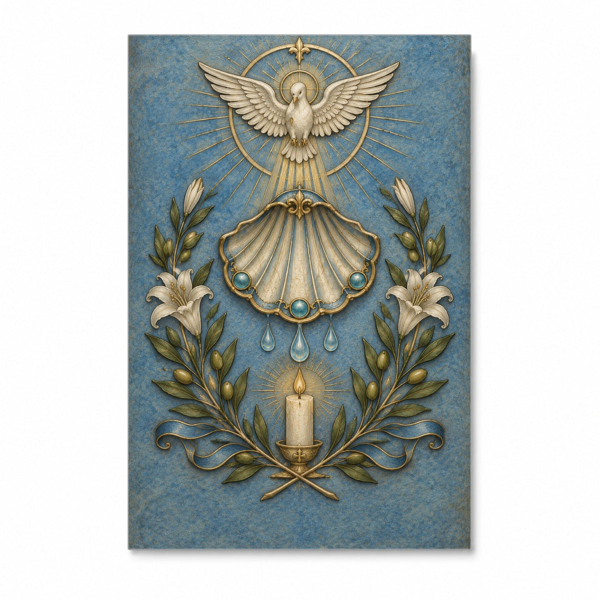 Concha Baptismi Canvas Wall Art - Catholic Wall Art, front view