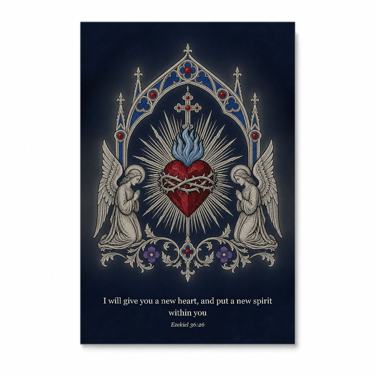 Cor Argenteum Canvas Wall Art - Catholic Wall Art, front view