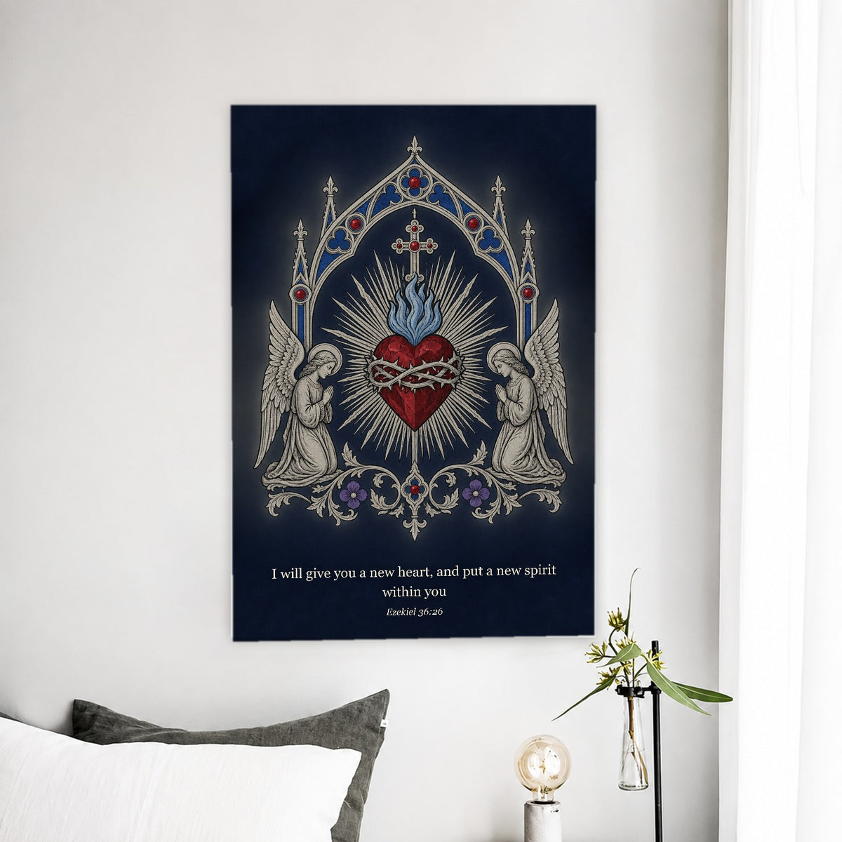 Cor Argenteum Canvas Wall Art - Catholic Wall Art, detail view