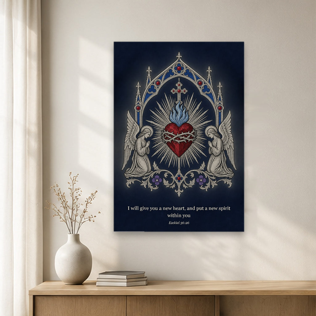 Cor Argenteum Canvas Wall Art - Catholic Wall Art, gift presentation