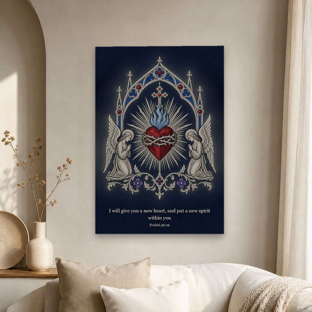 Cor Argenteum Canvas Wall Art - Catholic Wall Art, scale reference