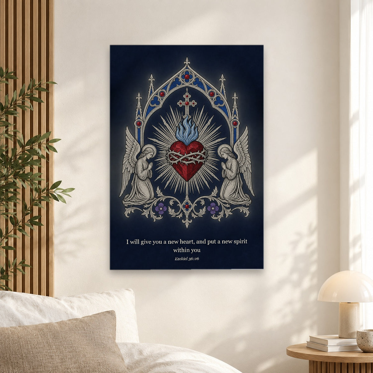 Cor Argenteum Canvas Wall Art - Catholic Wall Art, alternate angle