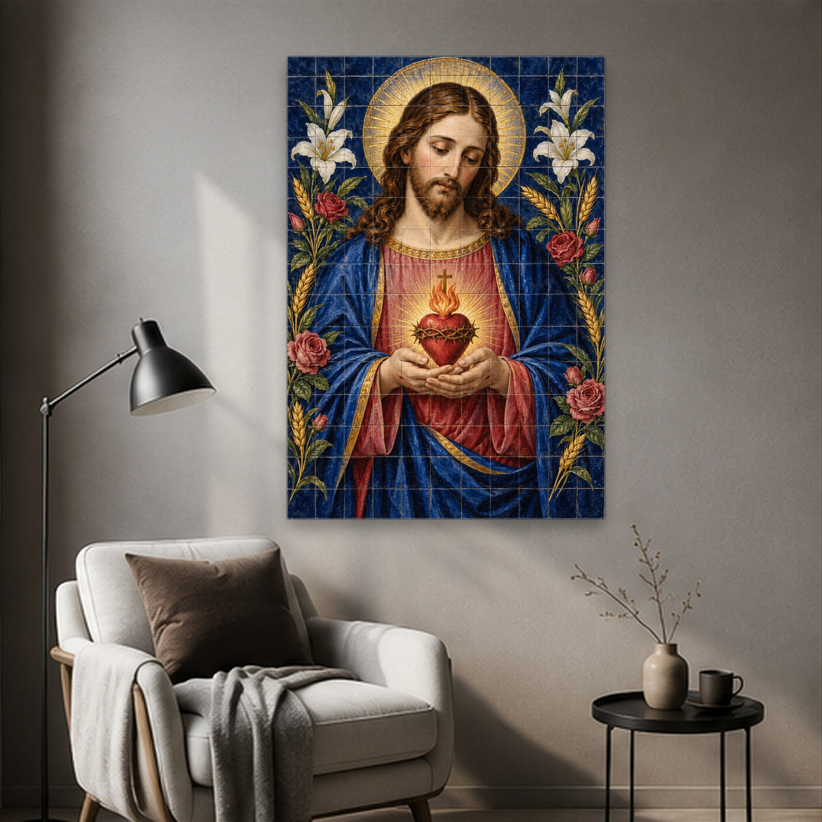 Cor Regale IV Canvas Wall Art - Catholic Wall Art, styled in the home
