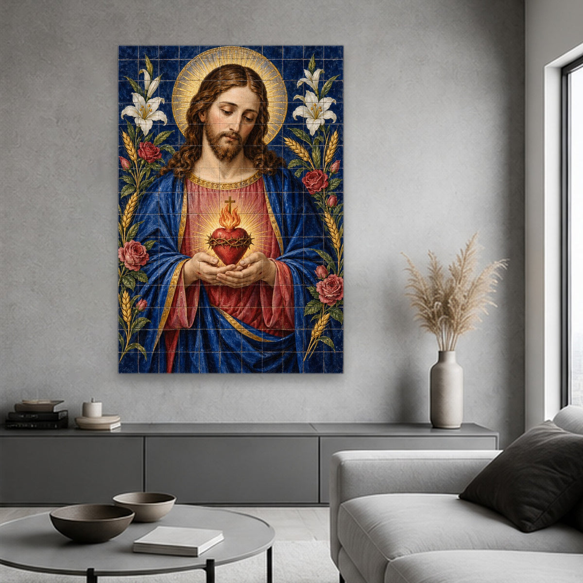 Cor Regale IV Canvas Wall Art - Catholic Wall Art, hanging display