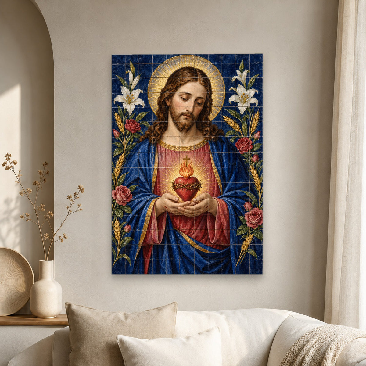 Cor Regale IV Canvas Wall Art - Catholic Wall Art, scale reference