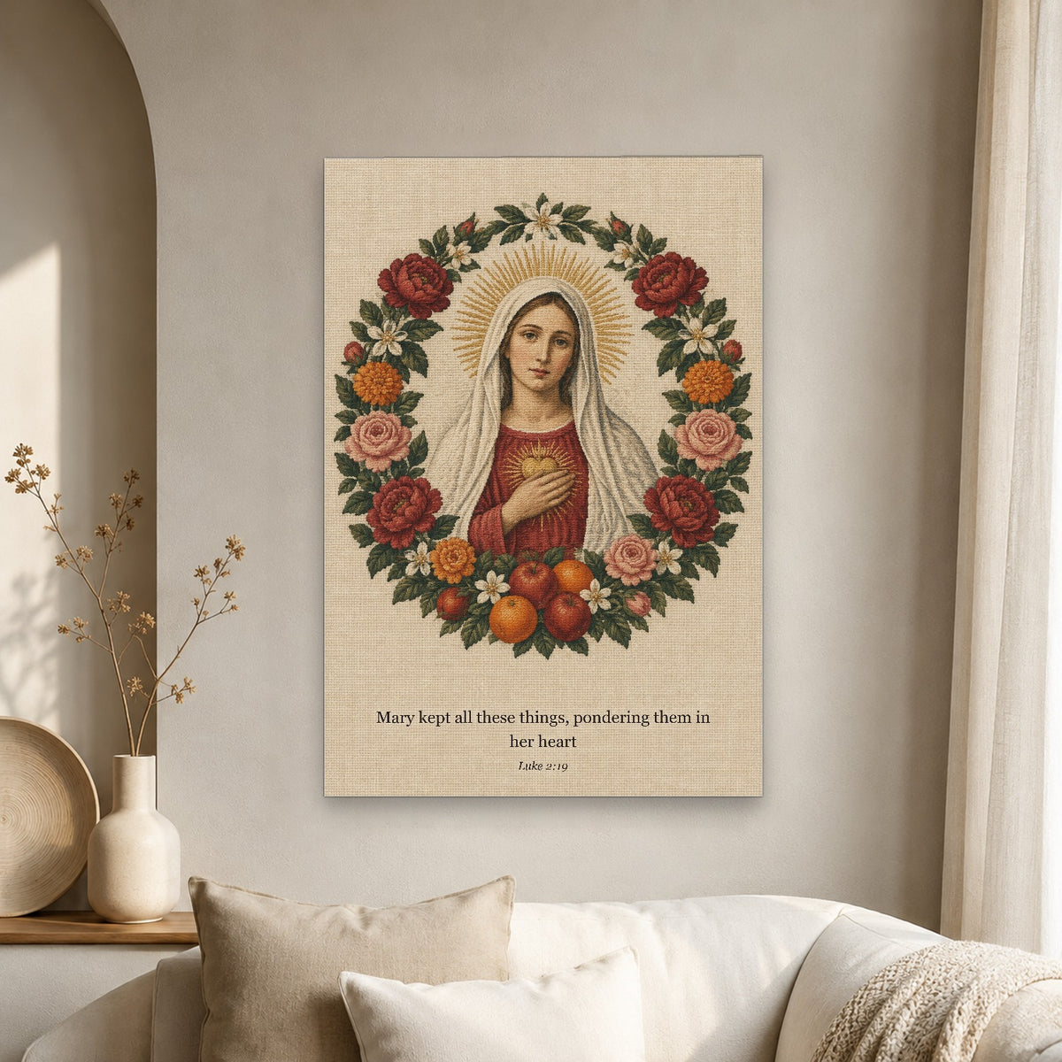 Corona Pomorum Canvas Wall Art - Catholic Wall Art, scale reference