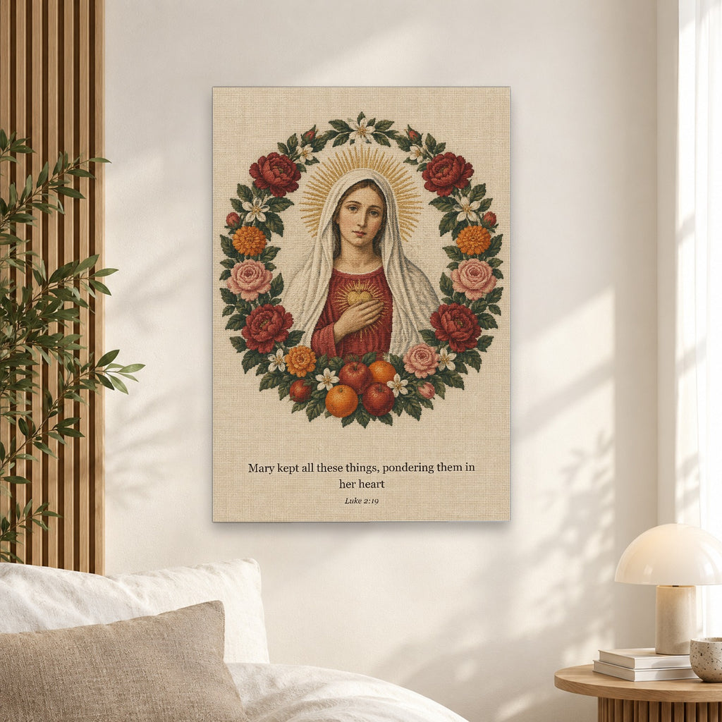 Corona Pomorum Canvas Wall Art - Catholic Wall Art, alternate angle