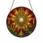 Corpus Christi Glass Suncatcher - Catholic Suncatcher, front view