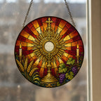 Corpus Christi Glass Suncatcher - Catholic Suncatcher, styled in the home