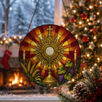 Corpus Christi Glass Suncatcher - Catholic Suncatcher, close-up of the print