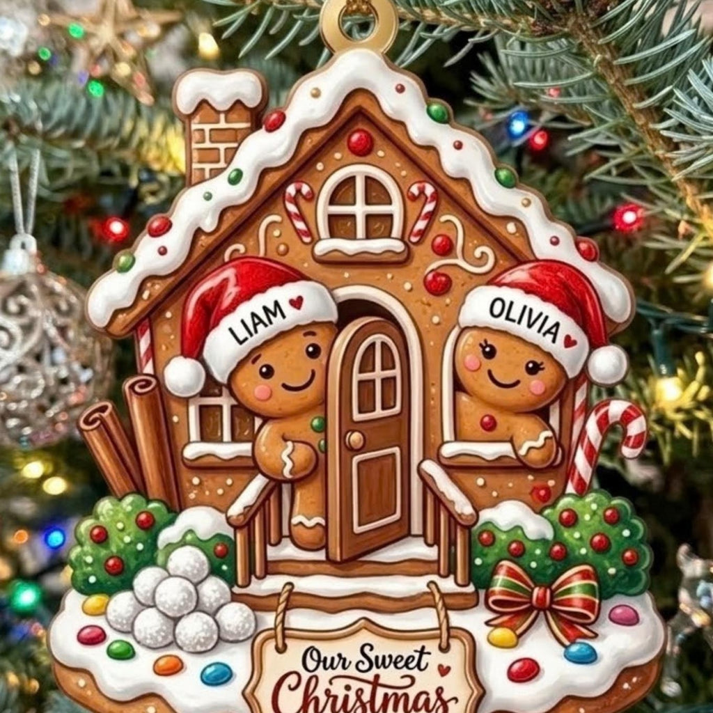 Couple Gingerbread House Sweet Christmas Acrylic Ornament - Acrylic Christmas Ornament, styled in the home