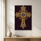 Crux Gemmata Canvas Wall Art - Catholic Wall Art, gift presentation