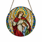 Custos Meus II Glass Suncatcher - Catholic Suncatcher, front view