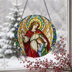 Custos Meus II Glass Suncatcher - Catholic Suncatcher, detail view