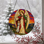 Custos Meus III Glass Suncatcher - Catholic Suncatcher, detail view