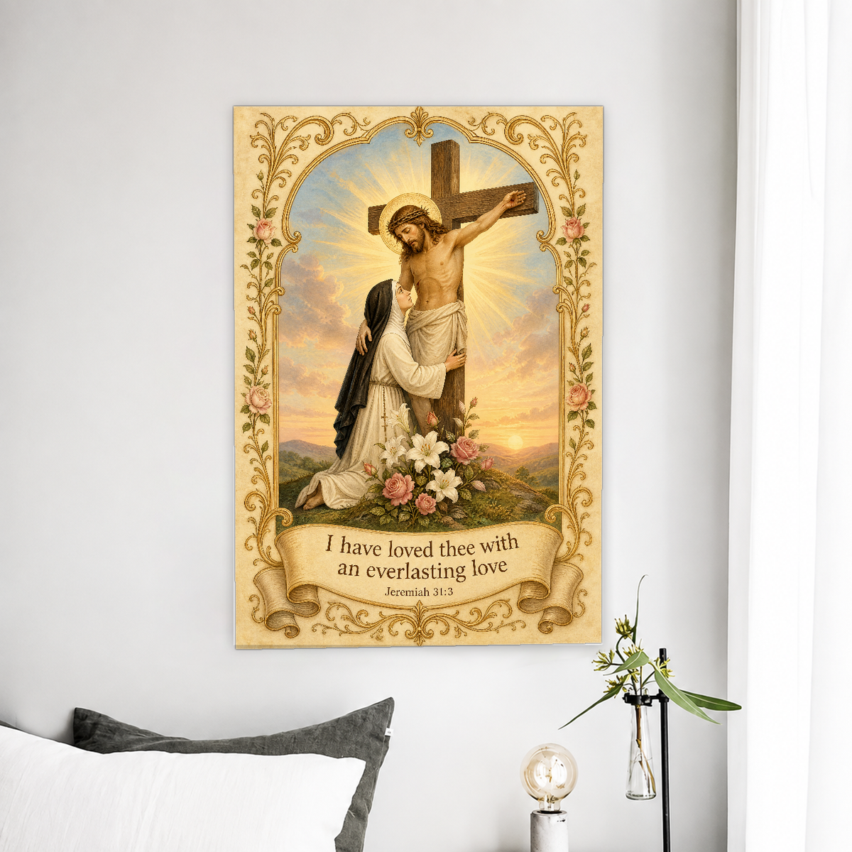 Dawn at the Cross Canvas Wall Art - Christian Wall Art, front view