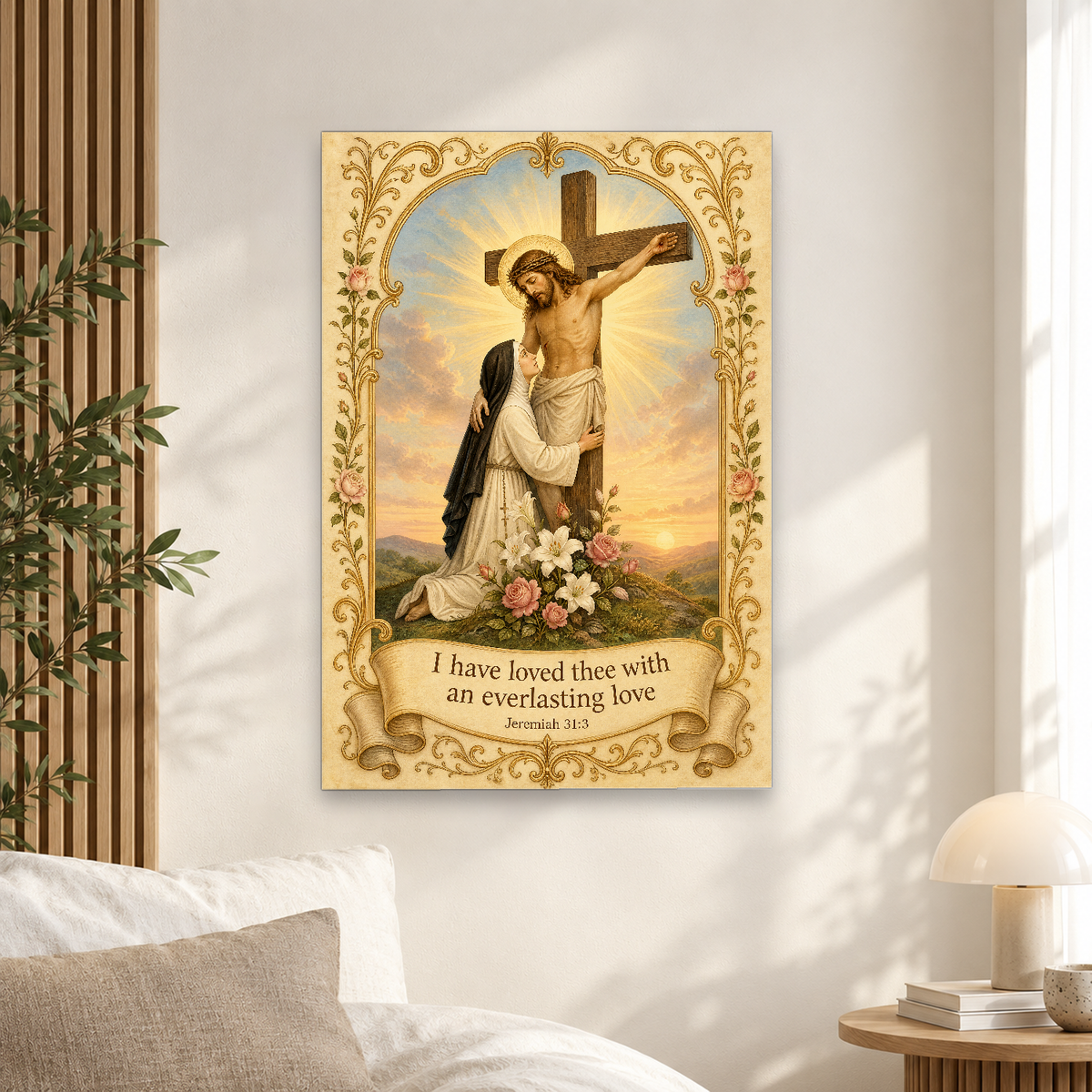 Dawn at the Cross Canvas Wall Art - Christian Wall Art, scale reference