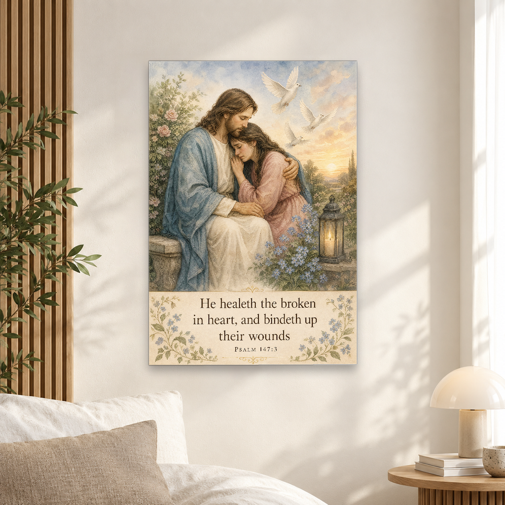 Dawn in the Garden of Comfort Canvas Wall Art - Christian Wall Art, scale reference