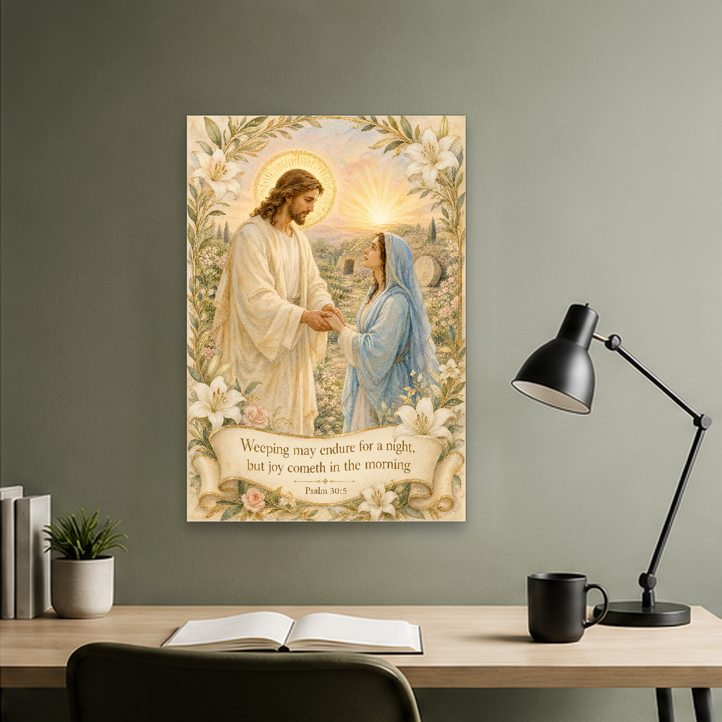 Dawn of Her Joy Canvas Wall Art - Christian Wall Art, hanging display