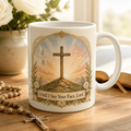 Dawn Over Calvary Ceramic Mug - Christian Coffee Mug, front view
