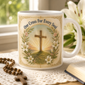 Dawn Over Calvary Hill Ceramic Mug - Christian Coffee Mug, front view