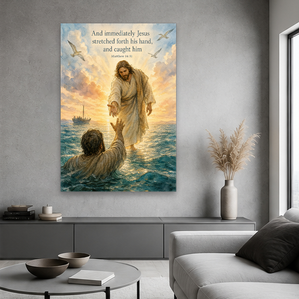 Dawn upon the Waves Canvas Wall Art - Christian Wall Art, styled in the home