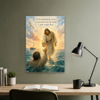 Dawn upon the Waves Canvas Wall Art - Christian Wall Art, hanging display