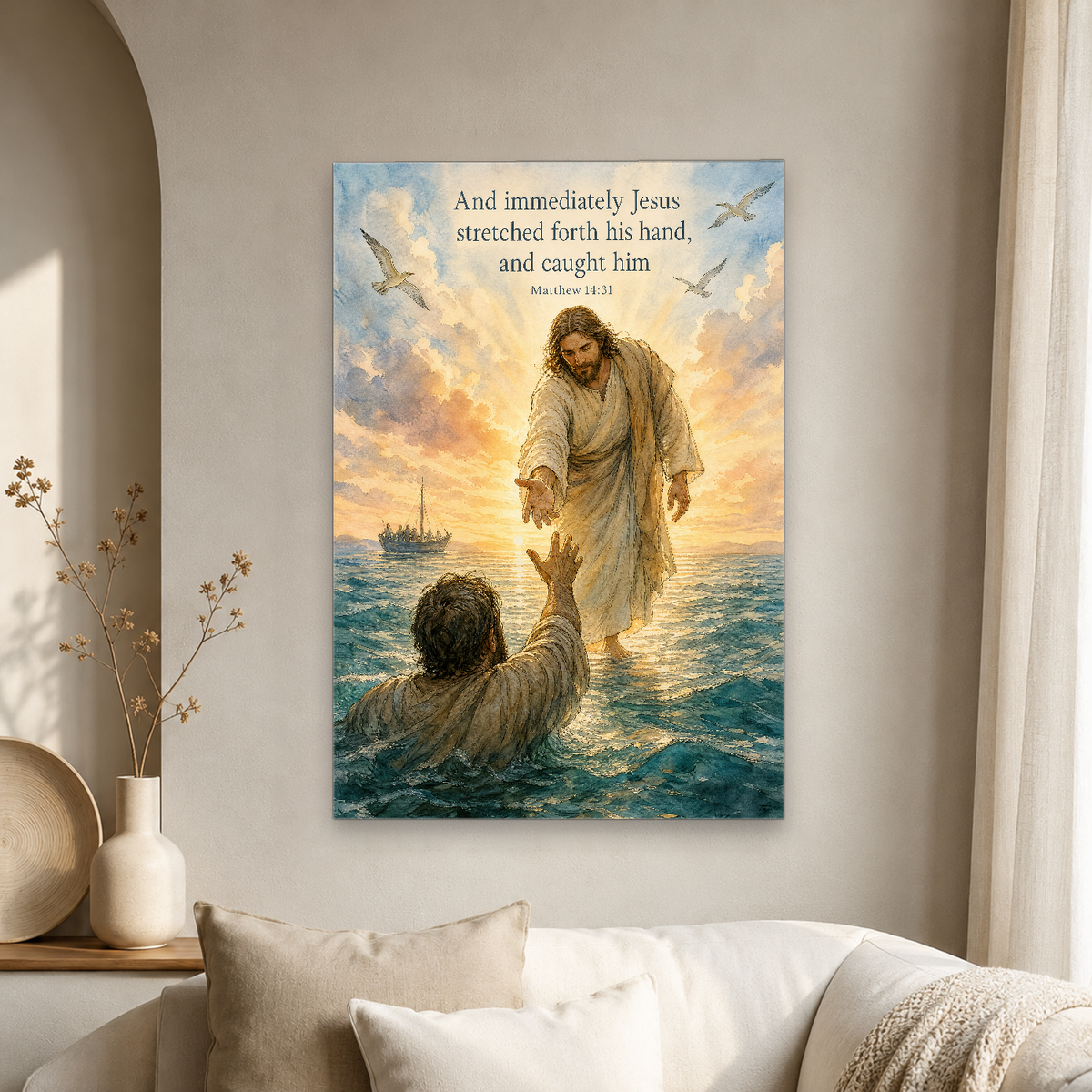 Dawn upon the Waves Canvas Wall Art - Christian Wall Art, gift presentation