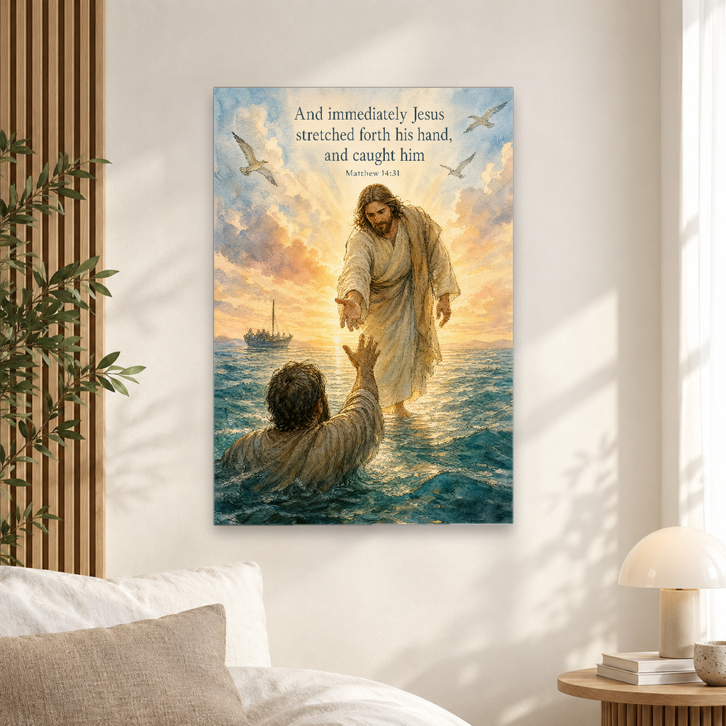 Dawn upon the Waves Canvas Wall Art - Christian Wall Art, scale reference