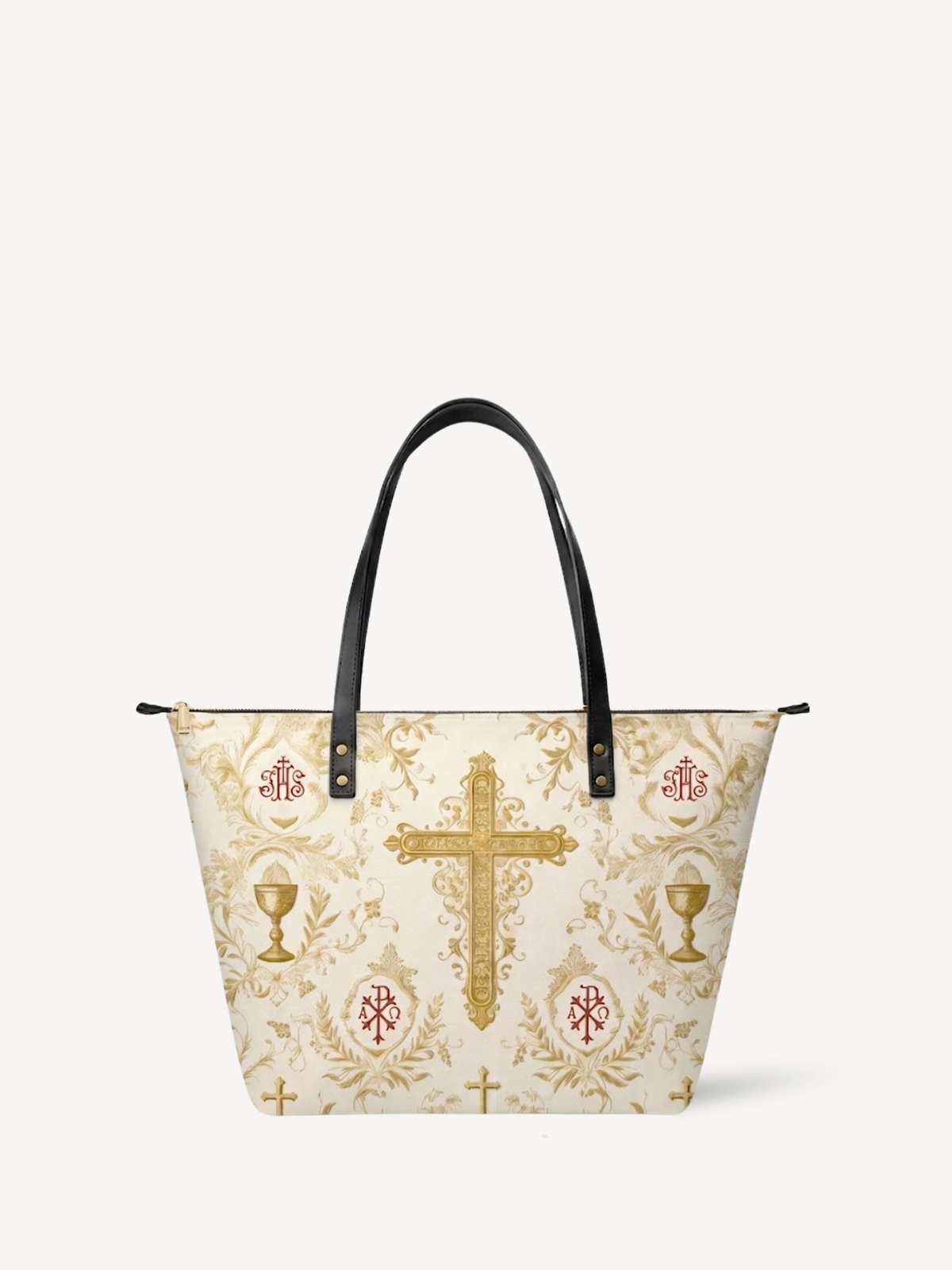 Devotion PU Leather Tote Bag - Bible Bag Tote, front view